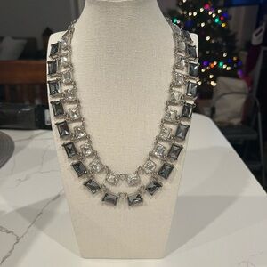 LOFT Silver and Black Statement Necklace
